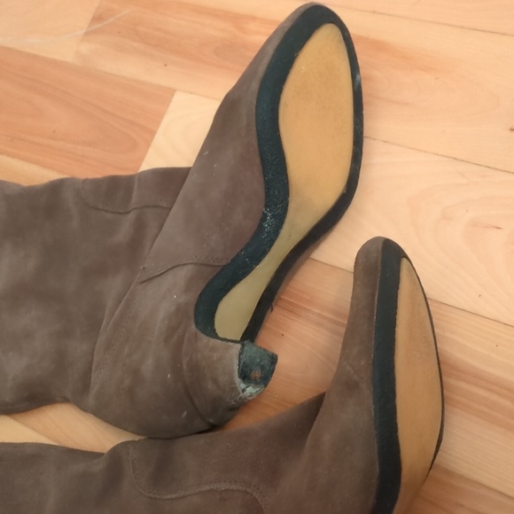 Sam Edelman slouchy dark gray suede knee high boots size 9.5 - Picture 2 of 6